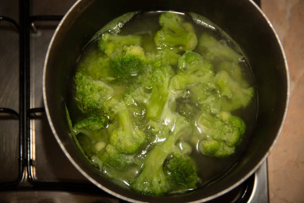 istock fresh green broccoli cooked boiled in a pan, boiling water 1191619729