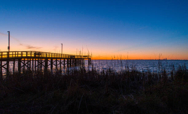 istock Evening sky at twilight on Mobile Bay, Alabama 1191622010