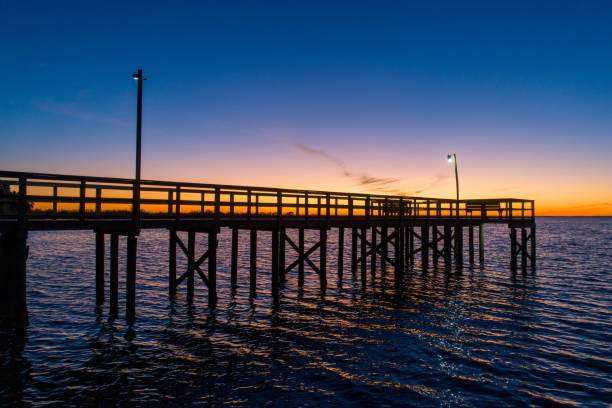 istock Evening sky at twilight on Mobile Bay, Alabama 1191622043