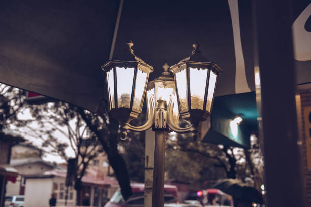 istock Lantern at night on a city street 1191622048