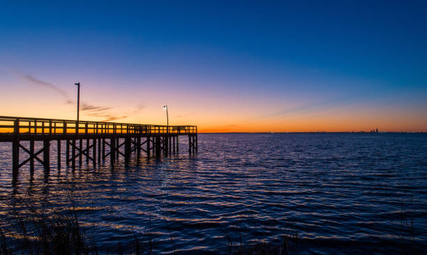 istock Evening sky at twilight on Mobile Bay, Alabama 1191622075
