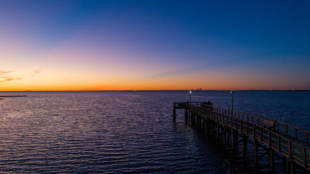 istock Evening sky at twilight on Mobile Bay, Alabama 1191622190