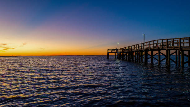 istock Evening sky at twilight on Mobile Bay, Alabama 1191622200
