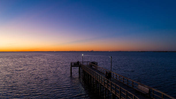 istock Evening sky at twilight on Mobile Bay, Alabama 1191622236