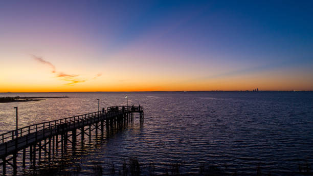 istock Evening sky at twilight on Mobile Bay, Alabama 1191622317