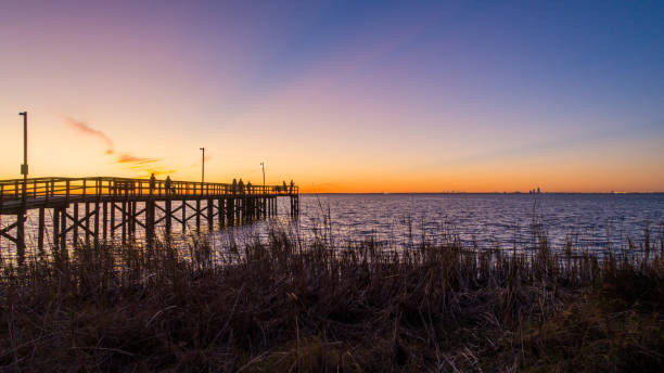 istock Evening sky at twilight on Mobile Bay, Alabama 1191622338