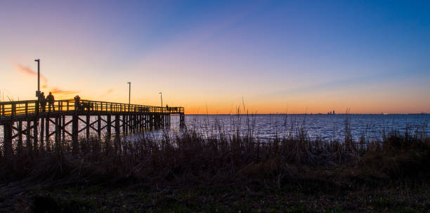 istock Evening sky at twilight on Mobile Bay, Alabama 1191622358