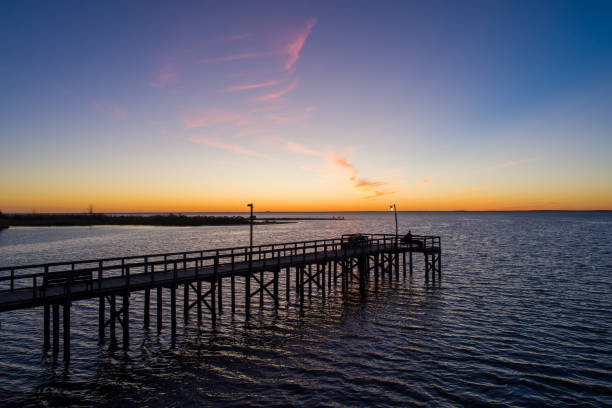 istock Evening sky at twilight on Mobile Bay, Alabama 1191622429