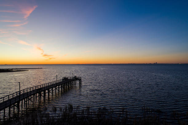 istock Evening sky at twilight on Mobile Bay, Alabama 1191622486