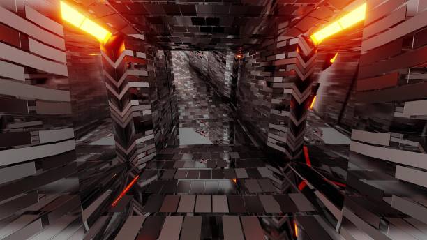 istock reflective fantasy dungeon tunnel corridor in middle age style and with bricks texture 3d illustration background wallpaper 1191624939