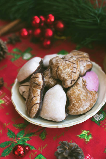 istock Gingerbread cookies on the table, with festive Christmas decoration 1191626989