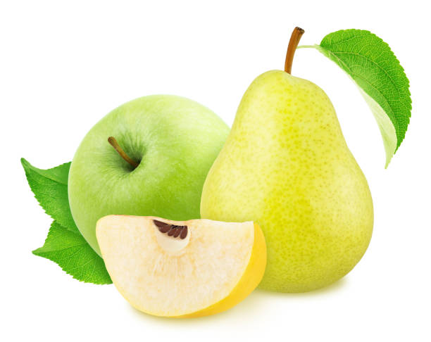 istock Composite image with apple, quince and pear isolated on a white background. 1191629747