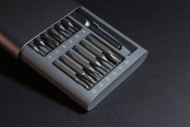 istock Set of bits for screwdriver. Metal bits for screwdriver. 1191630244