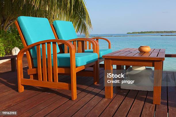 Foto de Open Air Cafe Na Ilha e mais fotos de stock de Arquitetura - Arquitetura, Atividade Recreativa, Azul