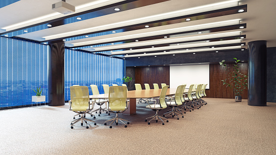 contemporary office interior. conference room concept. 3D rendering