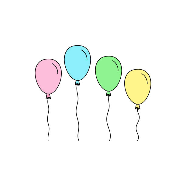 иллюстрация воздушных шаров - balloon pink black anniversary stock illustrations