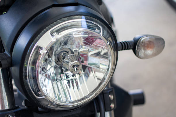 istock Close up modern retro Head Lamp of motorcycle 1191634584