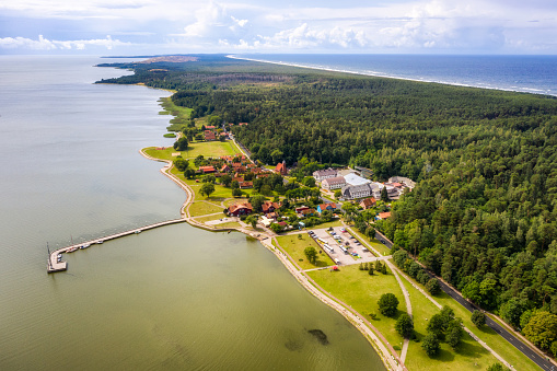aerial view of Juodkrante, curonian split, Lithuania