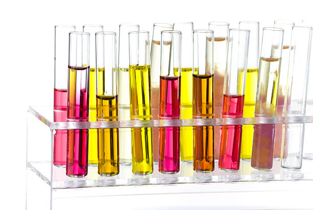 istock Rack with tubes of colored liquid 119163729