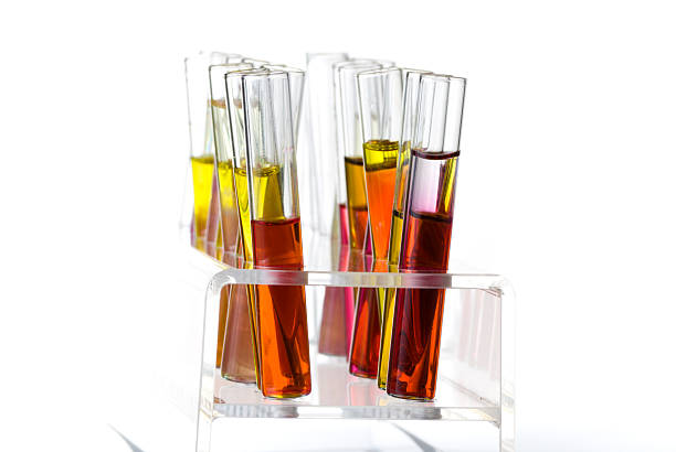 istock Rack with test tubes of colored liquid 119163732