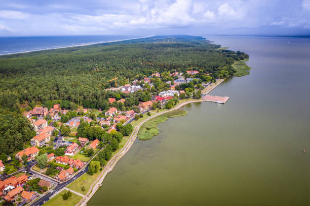 aerial view of Juodkrante, curonian split, Lithuania