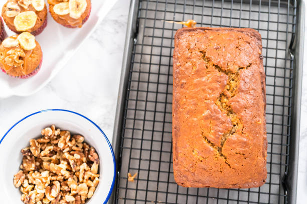 istock Cooling freshly baked banana nut bread loaf 1191640270