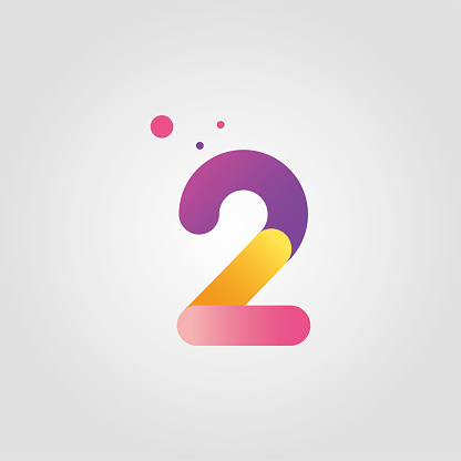 Vector Number Two Logo Design Template With Gradient Color Stock ...