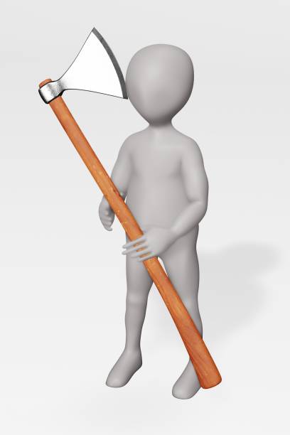 istock 3D render of Cartoon Character with Battleaxe 1191642065