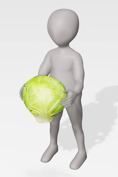 istock 3D Render of cartoon character with Brussel Sprout 1191642066