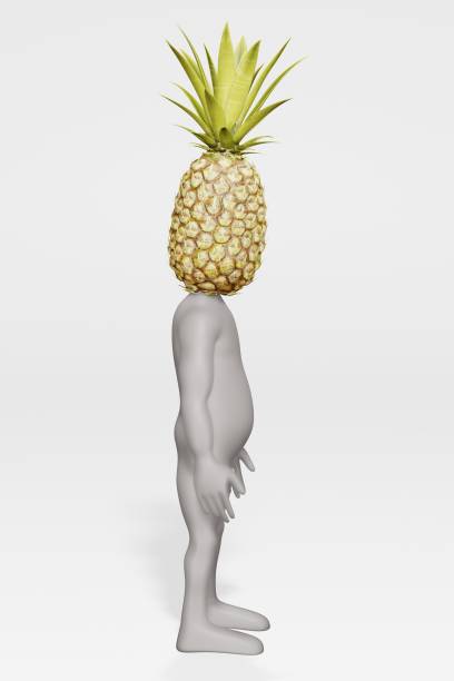 istock 3D Render of Cartoon Character with Pineapple 1191642217