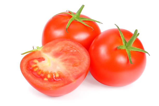 istock fresh tomatoes with slices isolated on white background 1191646749