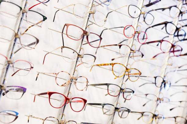 istock Glasses showcase in modern optic shop 1191647723