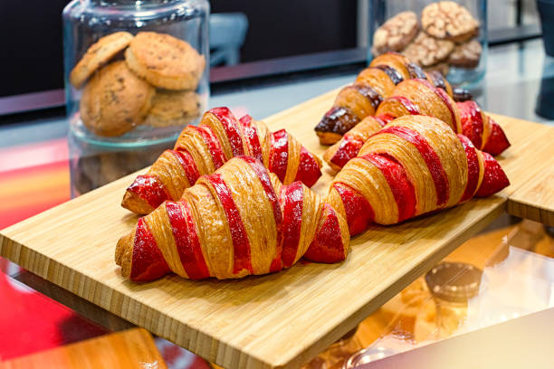 A lot of fresh croissants