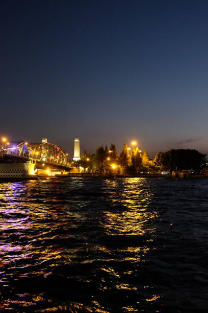 istock Bridge over the Chao Phraya River at night. Night landscape. 1191649013