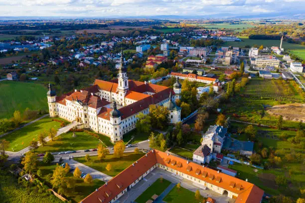 Aerial view on the Hradisko Monastery. Olomouc. Czech Republic