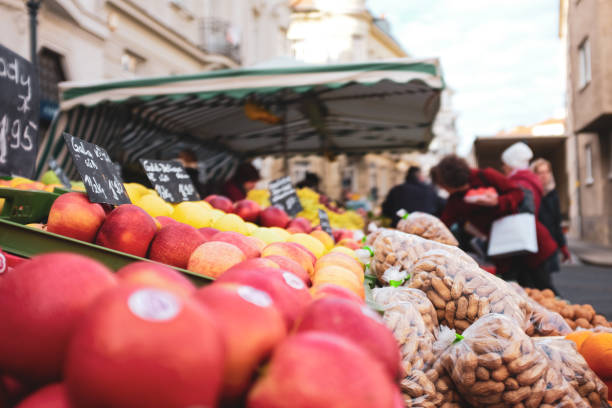 istock Fresh fruit on farmers market 1191650425