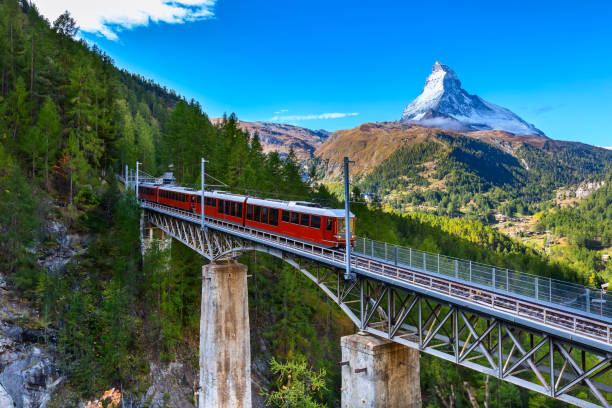 istock Zermatt, Switzerland. Gornergrat train on bridge 1191650665