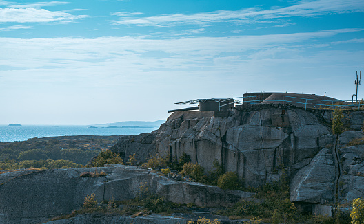 Pictures show war fortifications, bunkers on Verdens Ende on the island of Tjome in Norway, scandinavia