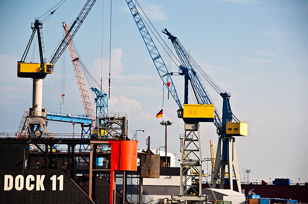 Massive Dry-Dock in Hamburg Harbor, Germany