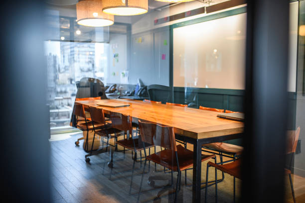 istock Glimpse of Modern Board Room in Buenos Aires Office 1191653712