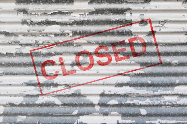 istock Closed Text on Weathered Metal Background 1191654175