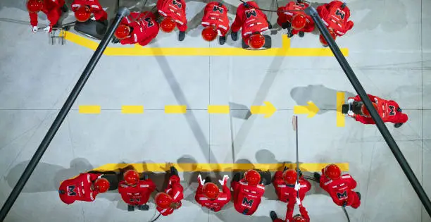 Photo of Pit crew waiting at pit stop