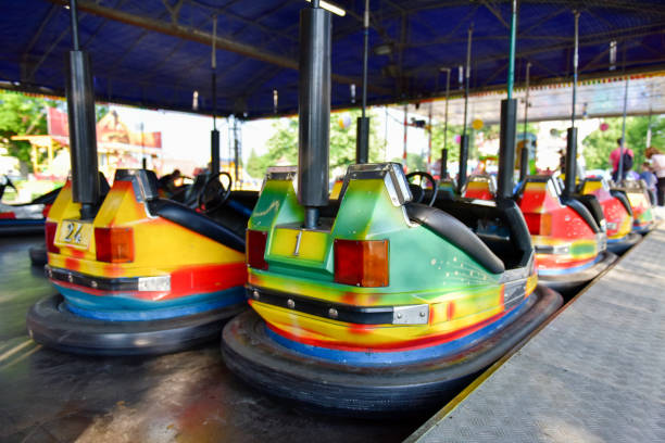 istock Electric bumper car in amusement park 1191659883