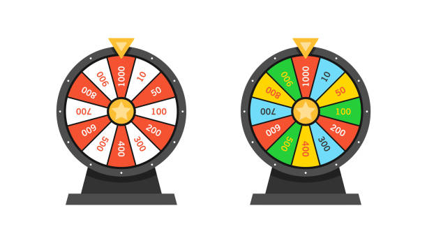 istock Set of Wheels Of Fortune lottery luck 1191660362