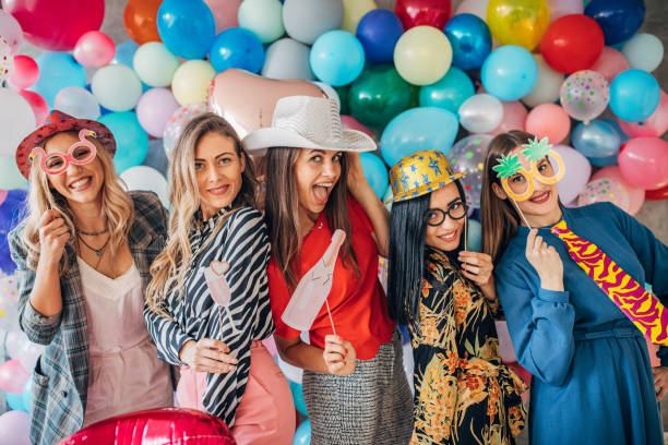 istock Happy ladies at the party 1191661654