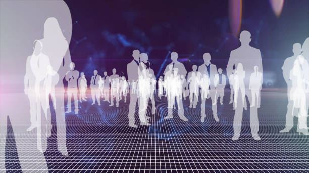 istock Virtual Reality Concept, Abstract Background, Business Silhouettes 1191661989