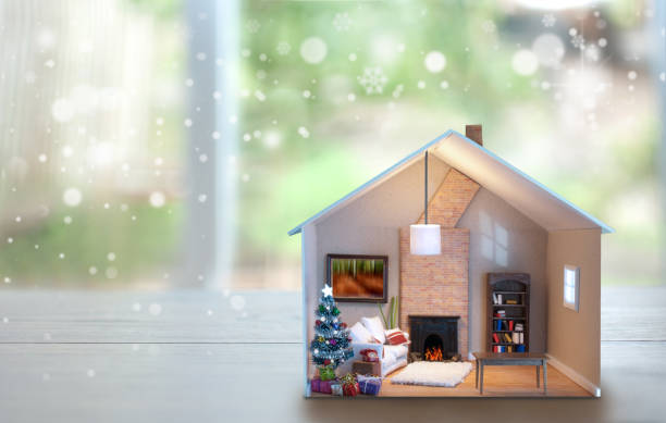 istock Christmas winter house setting indoors 1191662624