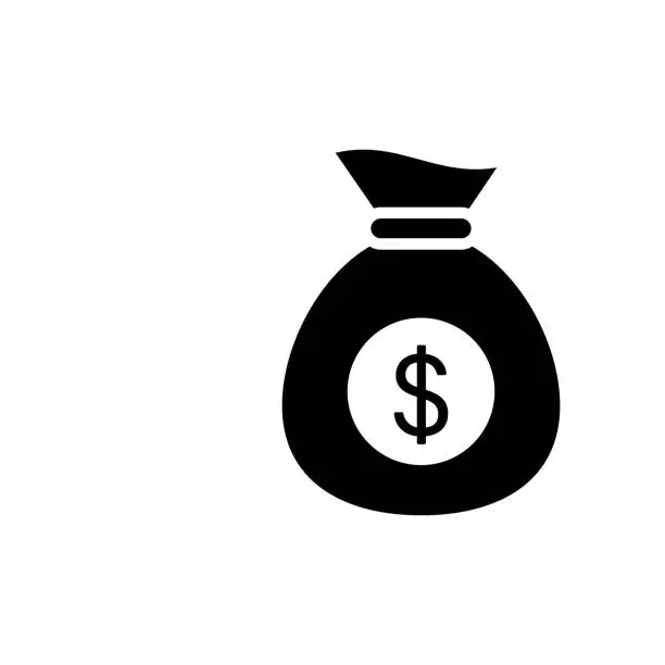 Vector illustration of Money Sack Vector Glyph Icon