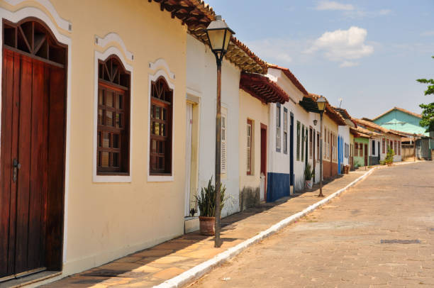 World heritage site - cobblestone street and townhouses World heritage site - cobblestone street and townhouses goias photos stock pictures, royalty-free photos & images