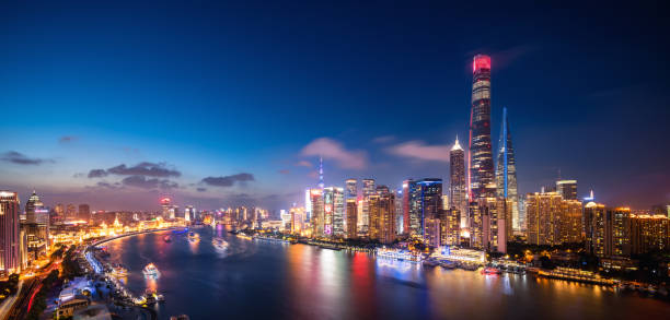 istock Shanghai skyline at night 1191670585